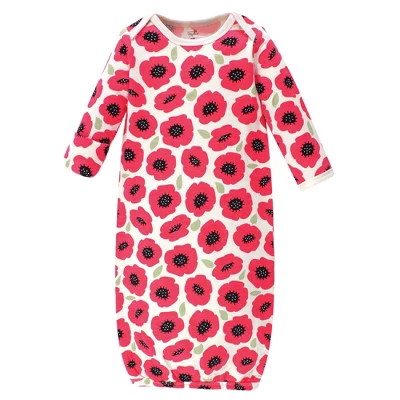 Touched By Nature Baby Girl Organic Cotton Long-Sleeve Gowns 3pk, Poppy, 0-6 Months 1 Touched By Nature Baby Girl Organic Cotton Long-Sleeve Gowns 3pk, Poppy, 0-6 Months