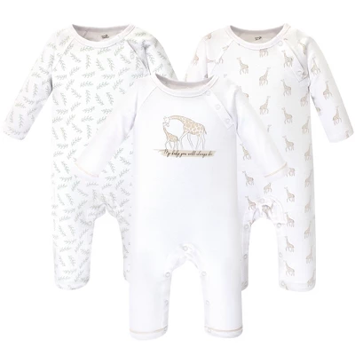 Touched By Nature Baby Organic Cotton Coveralls 3pk, Little Giraffe 4 Touched By Nature Baby Organic Cotton Coveralls 3pk, Little Giraffe - Image 4