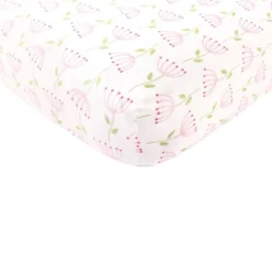 Touched By Nature Baby Girl Organic Cotton Crib Sheet, Flower, One Size