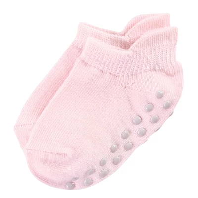 Touched By Nature Baby And Toddler Girl Organic Cotton Socks With Non-Skid Gripper For Fall Resistance, Pink Black 5 Touched By Nature Baby And Toddler Girl Organic Cotton Socks With Non-Skid Gripper For Fall Resistance, Pink Black - Image 5