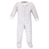 Touched By Nature Baby Organic Cotton Zipper Sleep And Play 3pk, Gray Woodland