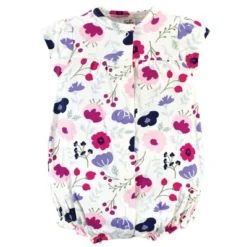 Touched By Nature Baby Girl Organic Cotton Rompers 3pk, Pink Botanical -Baby GUEST e45a4b82 9b87 4340 9a13 a0839f3da063