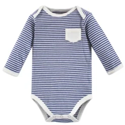 Touched By Nature Organic Cotton Long-Sleeve Bodysuits 3pk, Elephant