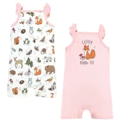 Touched By Nature Infant Girl Organic Cotton Rompers, Woodland Alphabet -Baby GUEST e7af8682 c29d 43e6 bae3 a342c58fea9a