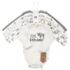Touched By Nature Organic Cotton Long-Sleeve Bodysuits, Neutral Woodland