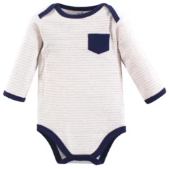 Touched By Nature Baby Boy Organic Cotton Long-Sleeve Bodysuits 3pk, Hedgehog