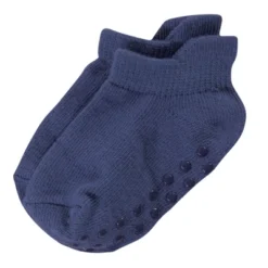 Touched By Nature Baby And Toddler Boy Organic Cotton Socks With Non-Skid Gripper For Fall Resistance, Blue Black -Baby GUEST ee17f66f 1af9 420e a308 65ba04ce013c