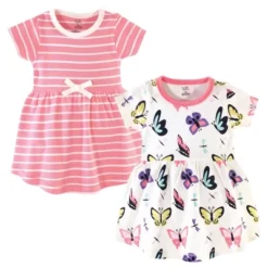 Touched By Nature Baby And Toddler Girl Organic Cotton Short-Sleeve Dresses 2pk, Butterflies And Dragonflies -Baby GUEST f0899ddf 267d 4b49 9029 24bb9aa8cec8