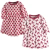 Touched By Nature Baby And Toddler Girl Organic Cotton Long-Sleeve Dresses 2pk, Bows