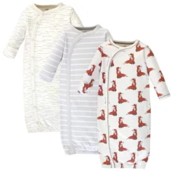 Touched By Nature Baby Boy Organic Cotton Side-Closure Snap Long-Sleeve Gowns 3pk -Baby GUEST f5660a22 7165 48f6 997b fadf0c2f41b7