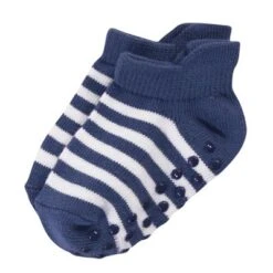 Touched By Nature Baby And Toddler Boy Organic Cotton Socks With Non-Skid Gripper For Fall Resistance, Blue Black -Baby GUEST f5851fdd 3571 4d3e 9eef 57b951f3f687