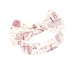 Touched By Nature Baby Girl Organic Cotton Swaddle Blanket And Headband Or Cap, Winter Woodland, One Size -Baby GUEST f94d9c49 4a46 4370 af7c 7cf387e510d5