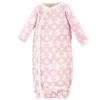 Touched By Nature Baby Girl Organic Cotton Side-Closure Snap Long-Sleeve Gowns 3pk