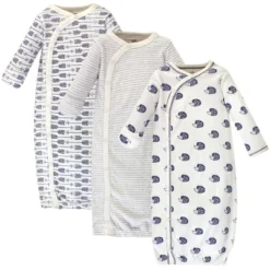 Touched By Nature Baby Organic Cotton Side-Closure Snap Long-Sleeve Gowns 3pk -Baby GUEST fd568356 c09a 46d9 b1a0 1662bd89bf69