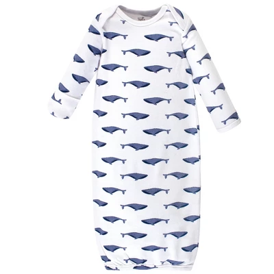 Touched By Nature Infant Boy Organic Cotton Gowns, Blue Whale, Preemie/Newborn 1 Touched By Nature Infant Boy Organic Cotton Gowns, Blue Whale, Preemie/Newborn