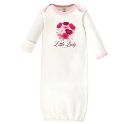 Touched By Nature Baby Girl Organic Cotton Long-Sleeve Gowns 3pk, Petals, 0-6 Months -Baby GUEST fe755a0d e6a1 41fe afe7 6c31245a4817 1