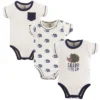 Touched By Nature Baby Boy Organic Cotton Bodysuits 3pk, Hedgehog
